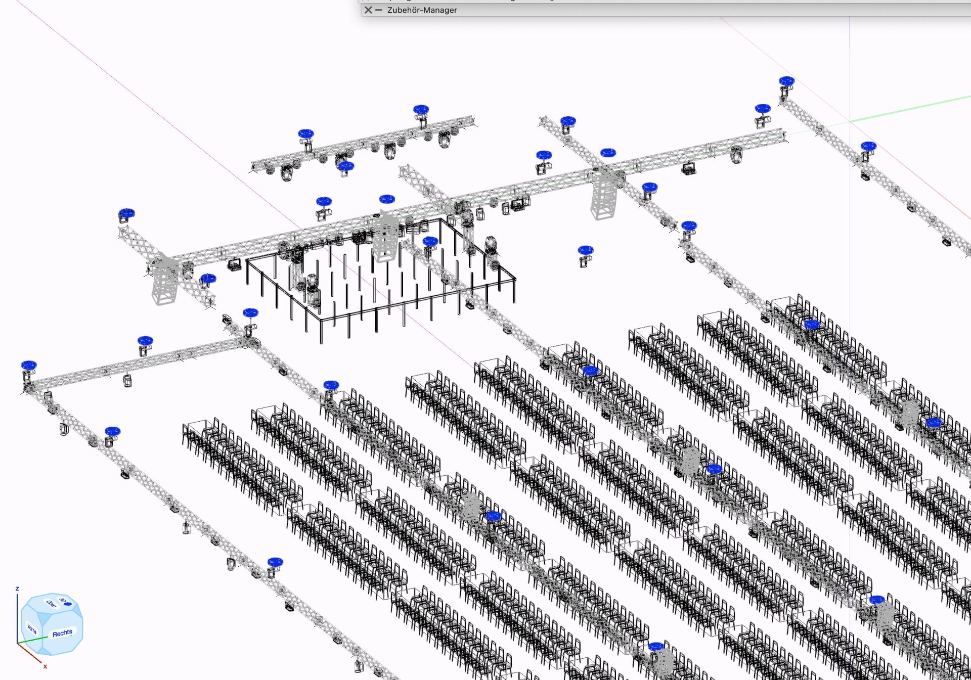 Rigging plan for a festival stage in Vectorworks